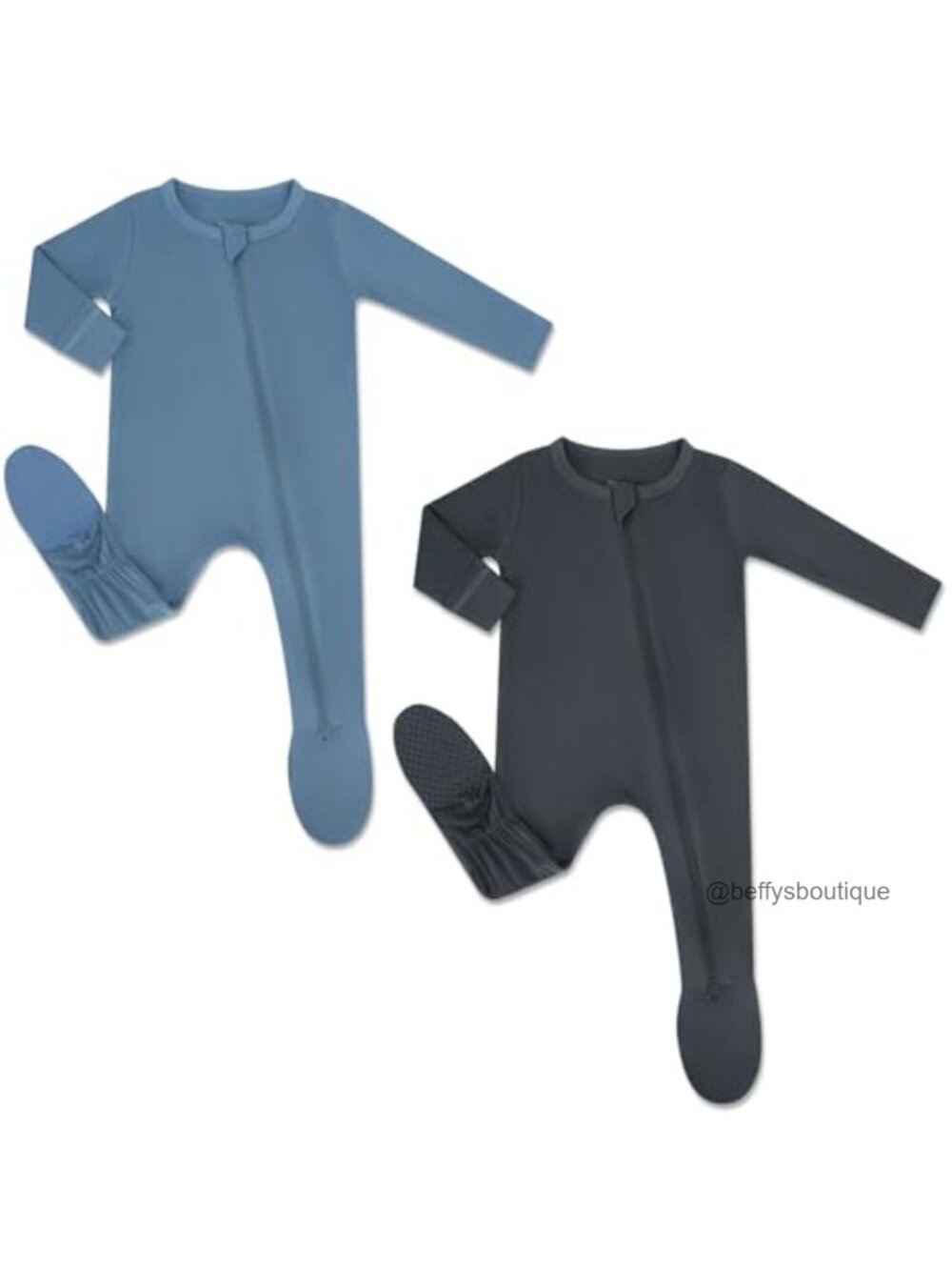 Rayon from Bamboo Baby Footed Pajamas 2 Way Zipper